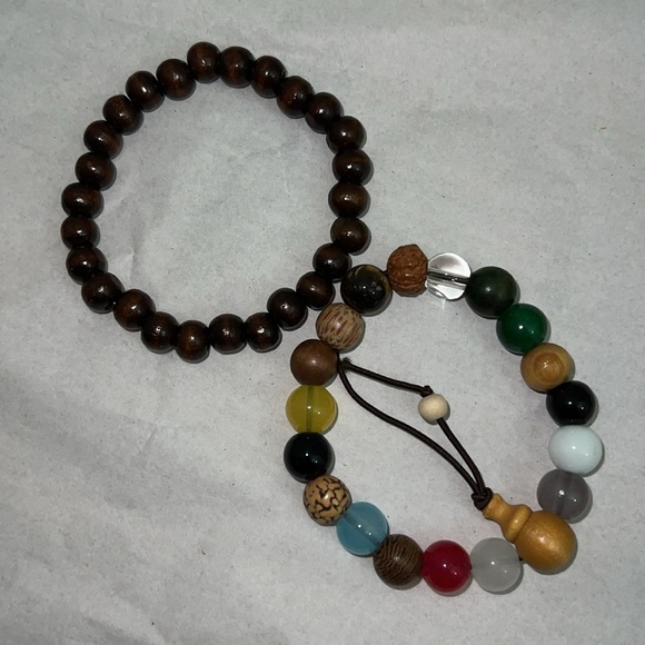 Beaded Bracelet Set Bodhi Seed Stretchy - Picture 3 of 5